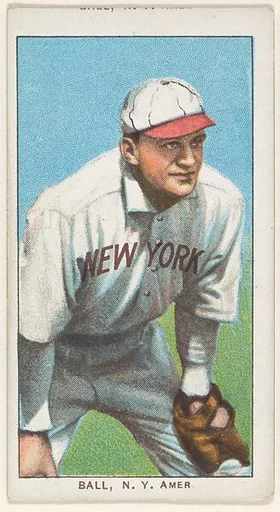 Ball, New York, American League, from the White Border series (T206) for the American Tobacco Company