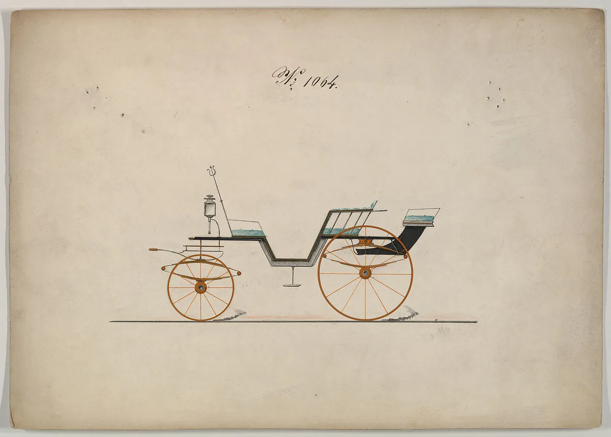 Design for Two Seat English Pony Phaeton, no. 1064 — Brewster & Co.