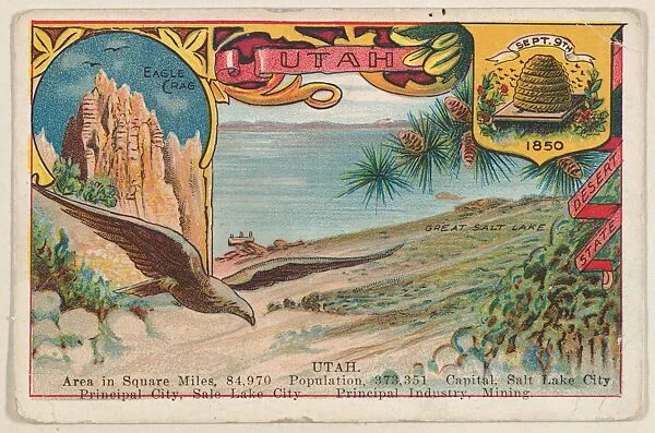 Utah, postcard from the Cards of States series (D22), issued by the Cushman Bread Company — Cushman Bread Company