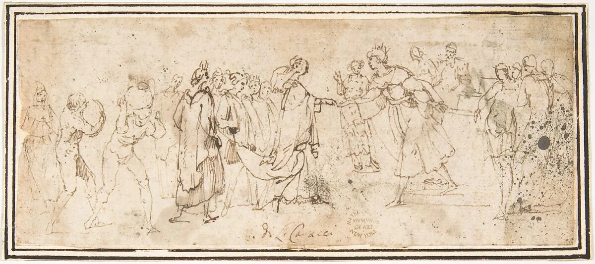 King Solomon Receiving the Queen of Sheba — Francesco Allegrini