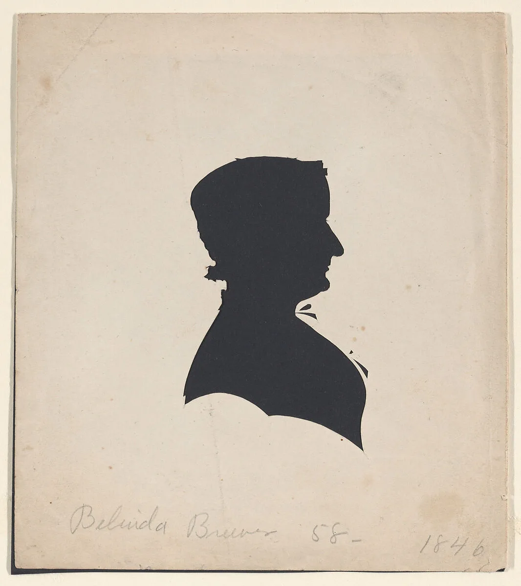 Silhouette of Belinda Brewer, Brewer, Maine, mother of the artist — Galen Jerome Brewer