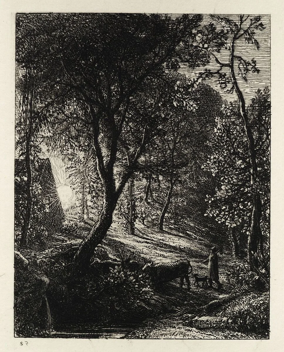 The Herdsman's Cottage, or Sunset — Samuel Palmer