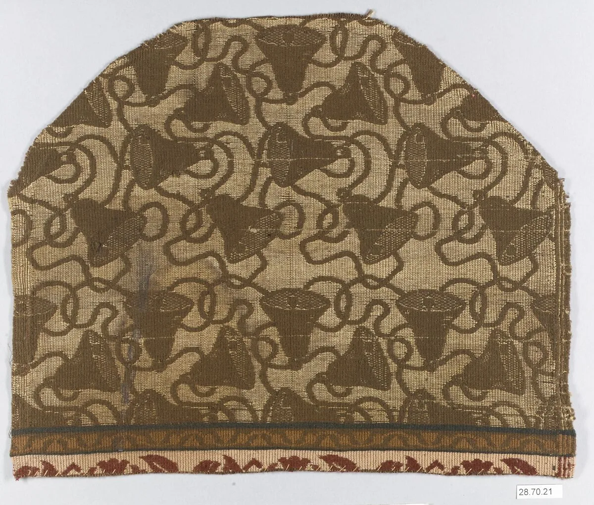 Bell-pattern textile — Cheney Brothers|Ida F. Clark|Associated Artists