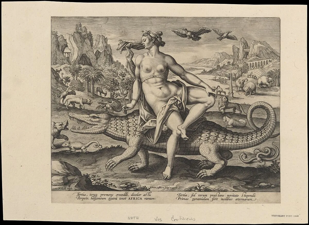Allegory of Africa, from the Four Continents — Adriaen Collaert|Maerten de Vos