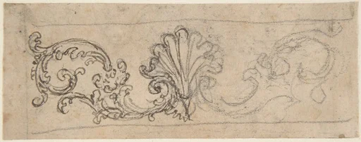 Design for a Frieze Decorated With a Palmette and Tendrils (recto); Two Designs for a Rosette (verso)