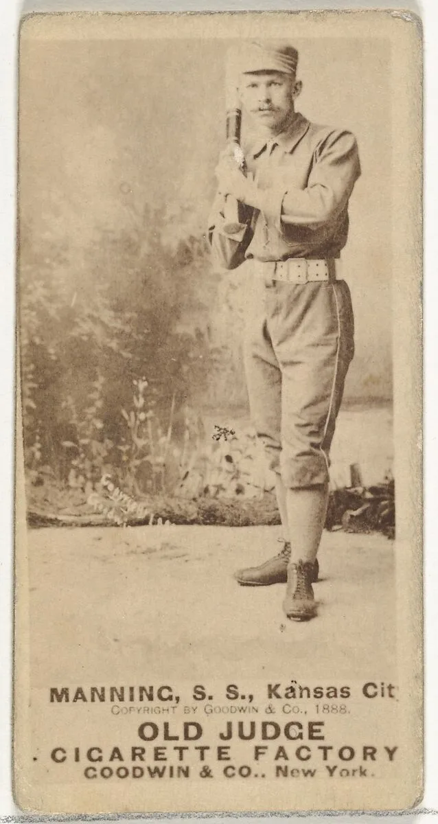 James H. "Jim" Manning, Shortstop, Kansas City Cowboys, from the Old Judge series (N172) for Old Judge Cigarettes — Goodwin & Company