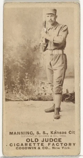 James H. "Jim" Manning, Shortstop, Kansas City Cowboys, from the Old Judge series (N172) for Old Judge Cigarettes