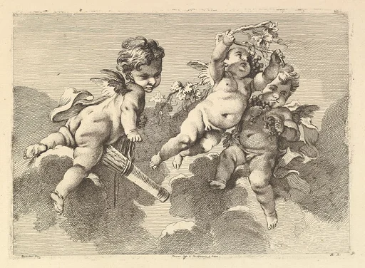 Three Children in Clouds
