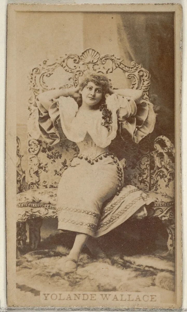 Yolande Wallace, from the Actors and Actresses series (N45, Type 8) for Virginia Brights Cigarettes — Allen & Ginter