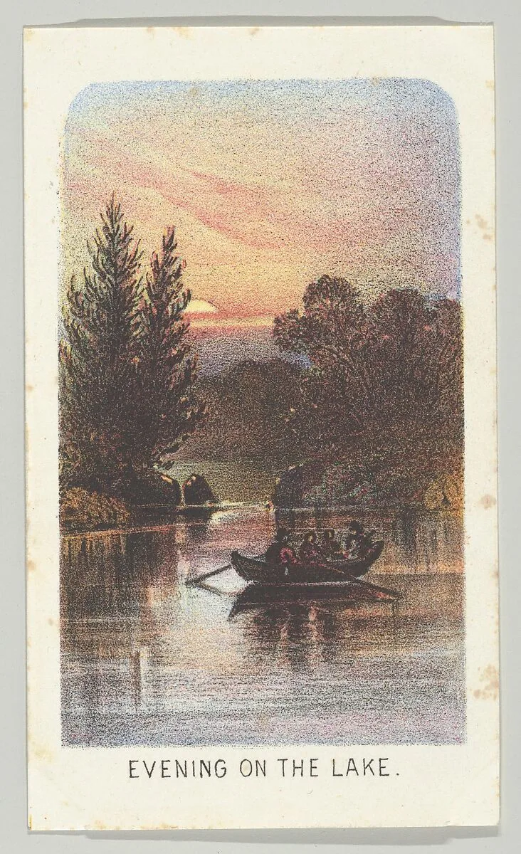 Evening on the Lake, from the series, Views in Central Park, New York, Part 3 — Louis Prang & Co.