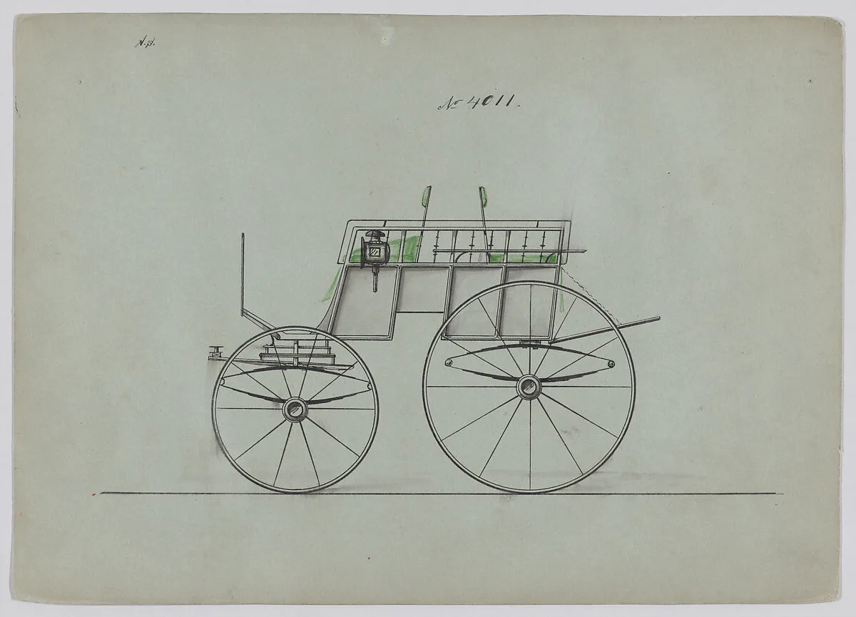 Design for Dog Cart or 2 Wheeler, no. 4011 — Brewster & Co.