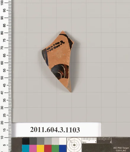 Terracotta fragment of a mastoid (drinking cup with narrow base) or a kyathos (cup-shaped ladle)