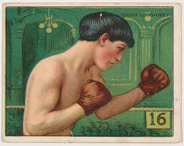 Young Loughrey, from the Champion Pugilists series (T219), issued by Mecca and Hassan Cigarettes — Mecca Cigarettes|Hassan Cigarettes