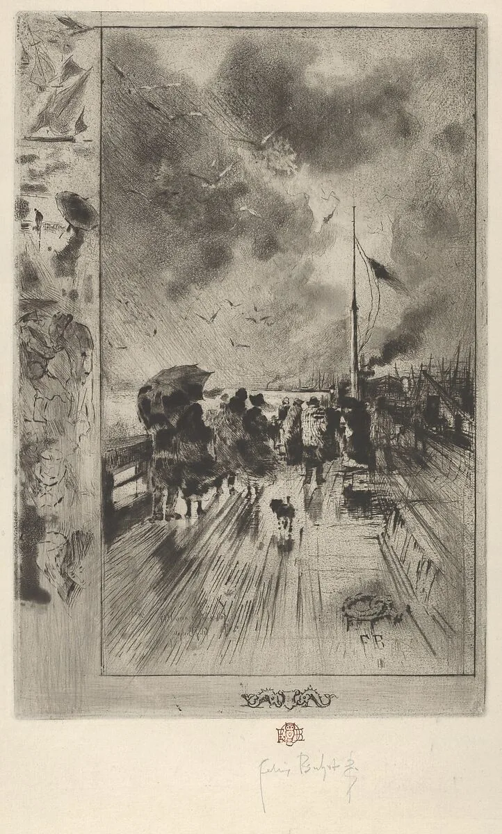 A Pier in England (Une Jetée en Angleterre) — Félix-Hilaire Buhot