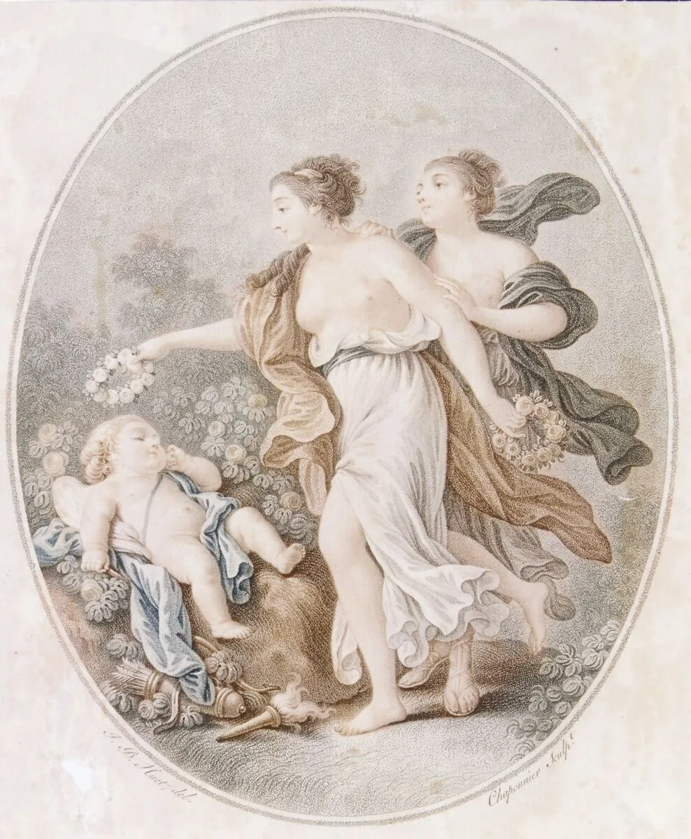L'Amour couronné par les Graces (Cupid crowned by the Graces) — Jean-Baptiste Huet I|Alexandre Chaponnier