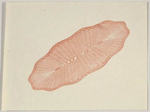 Banknote motif: lathe work ornament resembling a long flat woven basket
