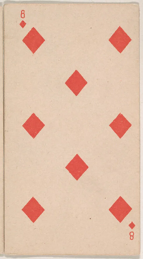 Eight of Diamonds, from the Transparent Playing Cards series (N220) issued by Kinney Bros. — Kinney Brothers Tobacco Company