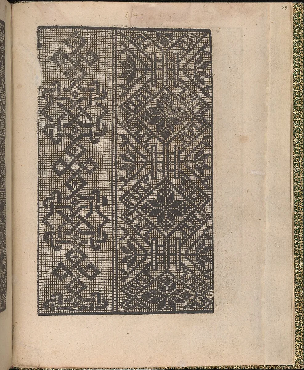 Ornamento delle belle & virtuose donne, page 23 (recto) — Matteo Pagano|Lloyd, Wallis & Lloyd