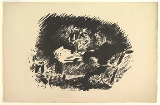 Once Upon a Midnight Dreary. Illustration to The Raven by Edgar Allan Poe
