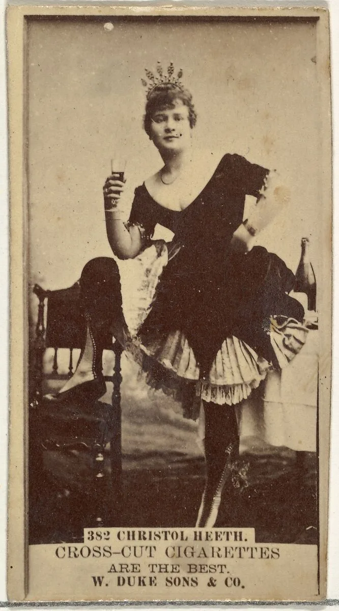 Card Number 382, Christol Heeth, from the Actors and Actresses series (N145-3) issued by Duke Sons & Co. to promote Cross Cut Cigarettes — W. Duke, Sons & Co.