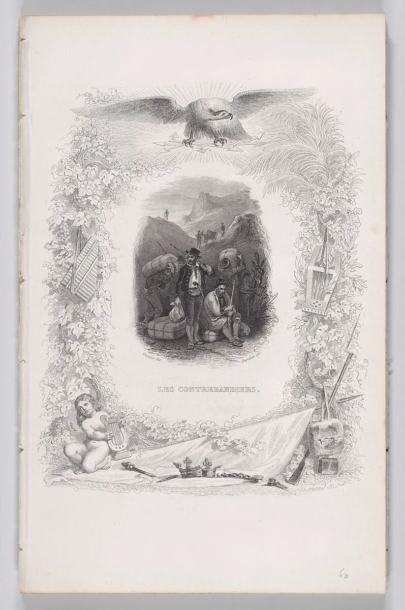 "The Smugglers" from The Songs of Béranger — François-Louis Français|Augustin Burdet|Pierre Jean de Béranger|Melchior Péronard|Fournier & Perrotin