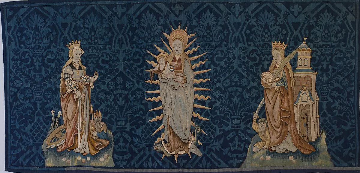 The Virgin of The Apocalypse with Saint Catherine and Saint Barbara — Unknown