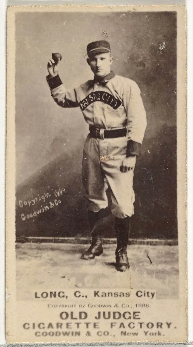 Herman C. Long, Catcher, Kansas City Cowboys, from the Old Judge series (N172) for Old Judge Cigarettes — Goodwin & Company