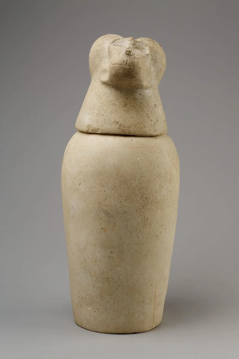 Canopic jar with head of baboon (Hapy) — Unknown