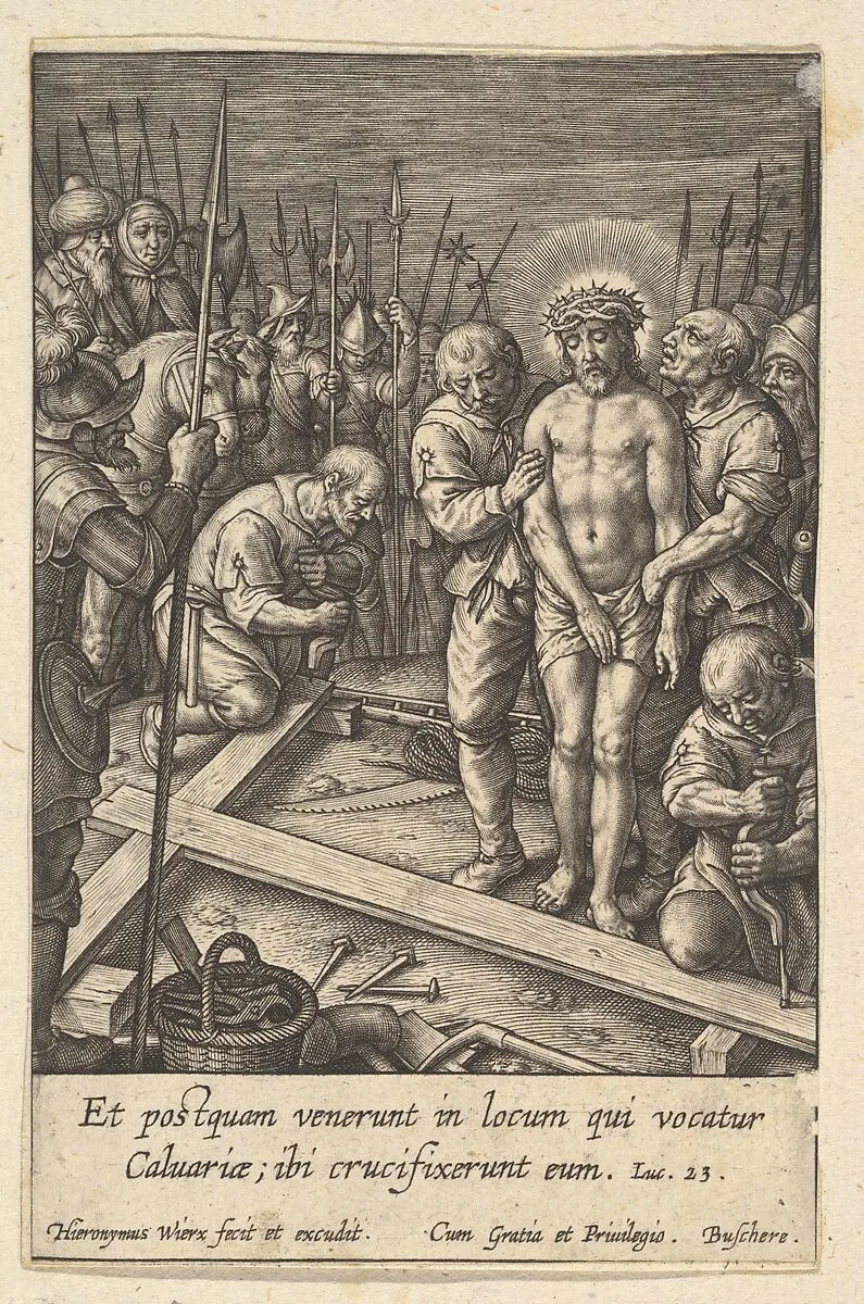 The Preparation of the Cross — Hieronymus (Jerome) Wierix