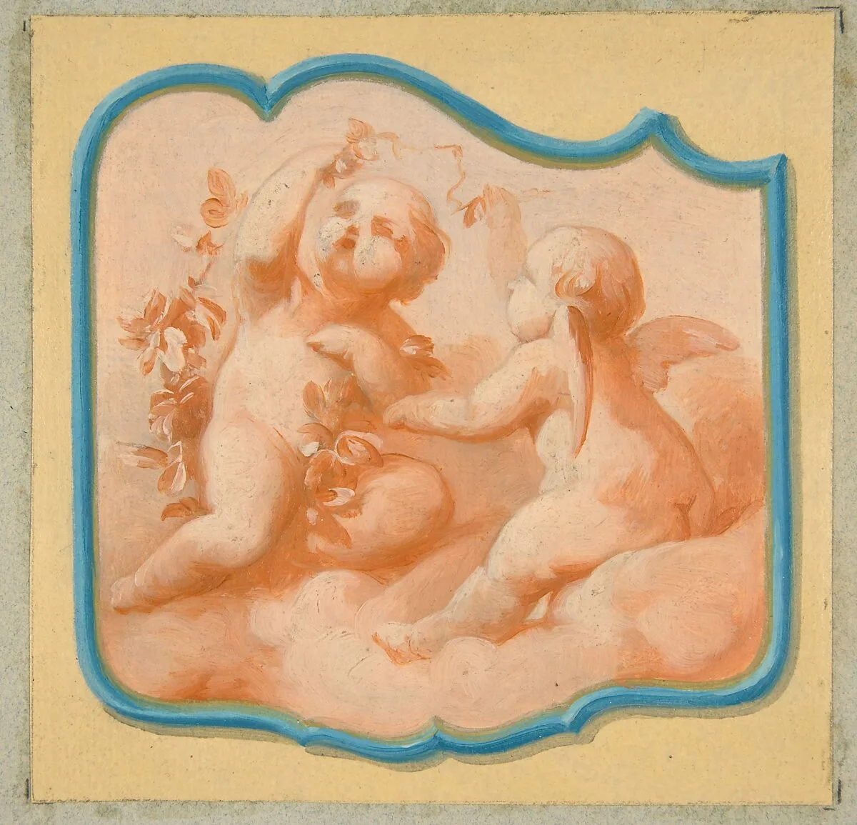 Two putti on clouds — Jules-Edmond-Charles Lachaise|Eugène-Pierre Gourdet
