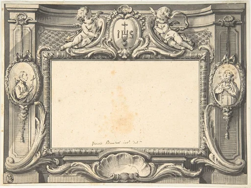 Design for a Frontispiece Surmounted by the Sacred Monogram IHS