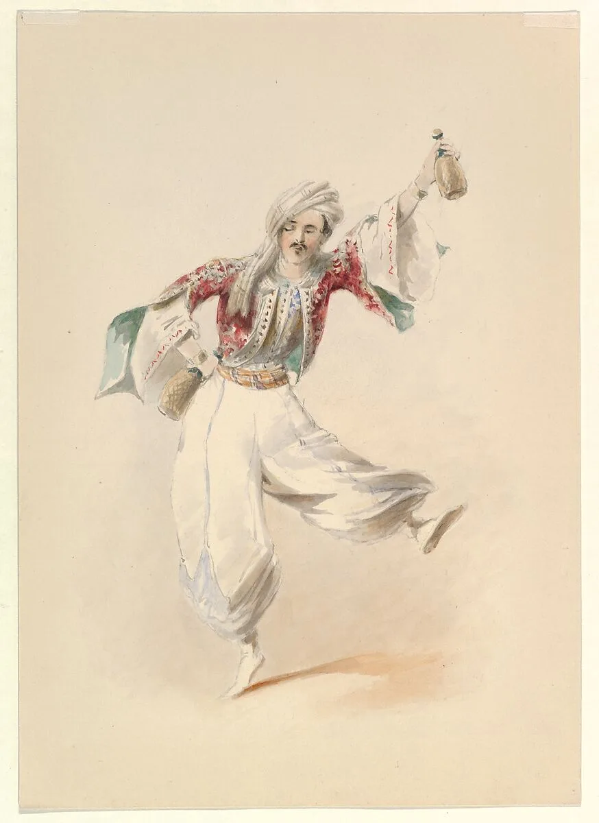 Costume Study for Pedrillo in the "Abduction from the Seraglio" by W.A. Mozart — Johann Georg Christoph Fries|Angelo Quaglio