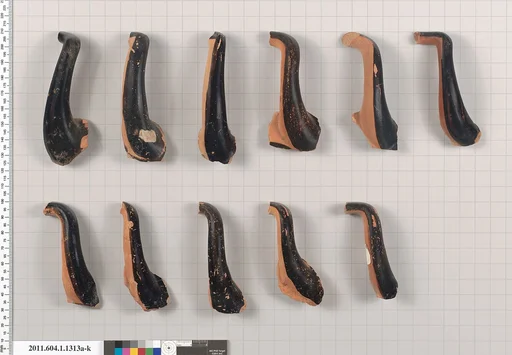 Terracotta fragments of kylikes (drinking cups)