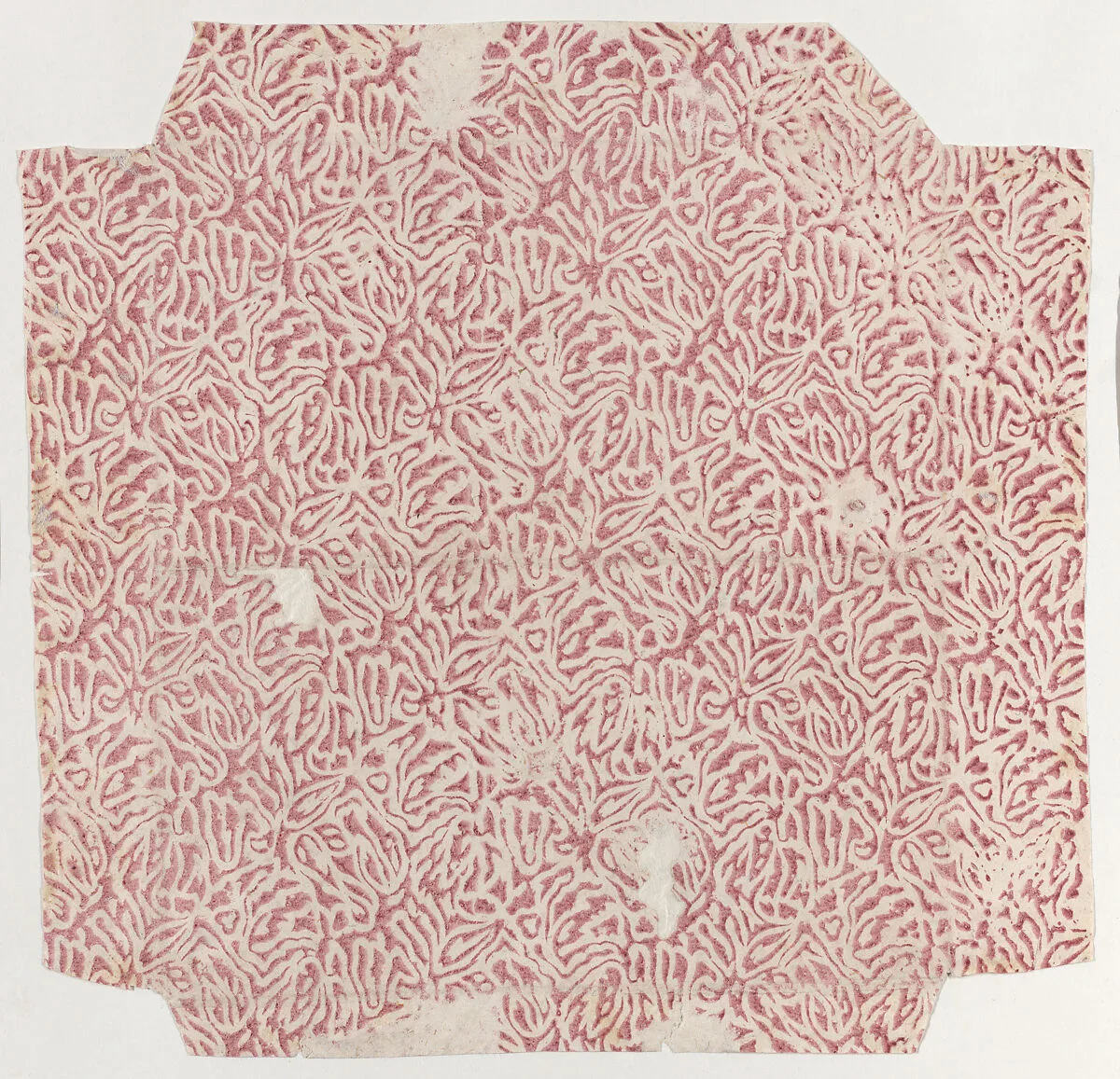 Sheet with red abstract pattern — Anonymous