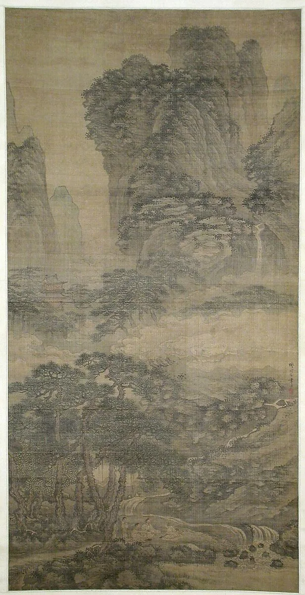 明 傳謝時臣 松溪琴客圖 軸|Listening to the Zither Among Streams and Pines — Xie Shichen