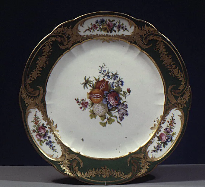 Plate (assiette à palmes) (1 of 102) (part of a service) — Sèvres Manufactory|Nicquet|Andre-Joseph La France
