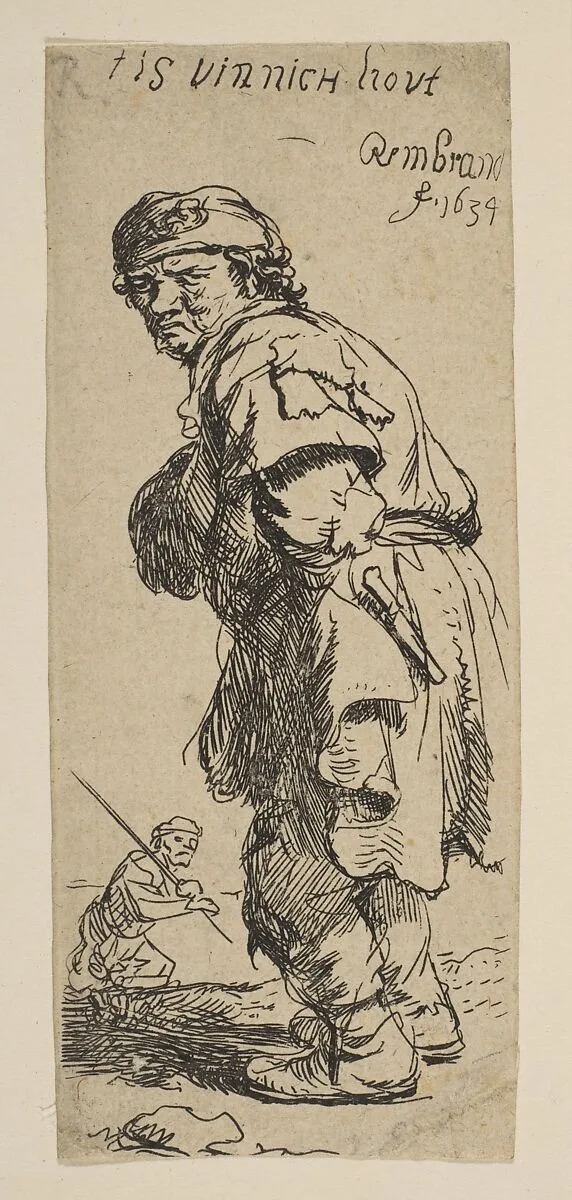 A Peasant Calling Out: "T is vinnich kout" — Rembrandt (Rembrandt van Rijn)