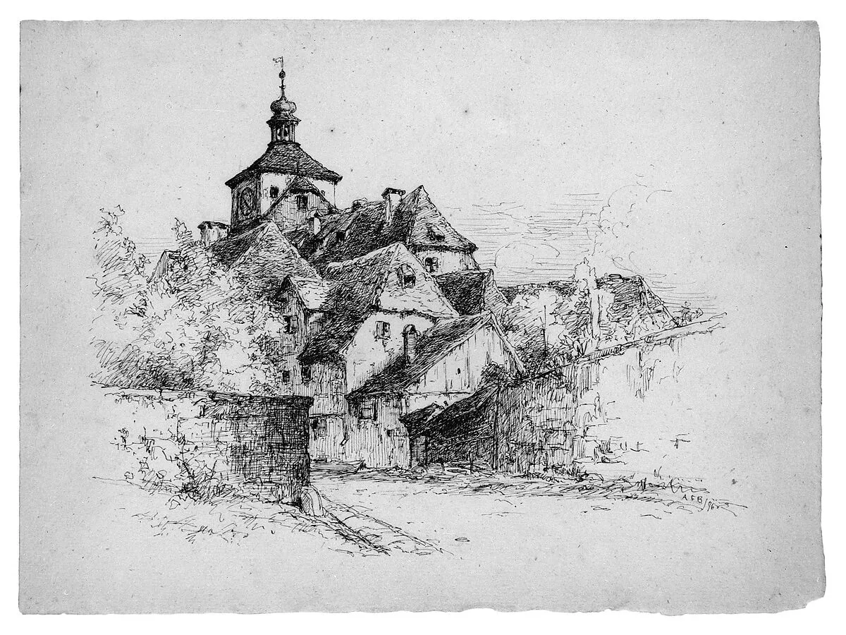 Sketch of a German Village — Andrew Fisher Bunner