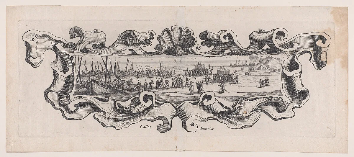 Reverse Copy of Le Débarquement des Troupes (The Landing of the Troops) — Jacques Callot|Anonymous