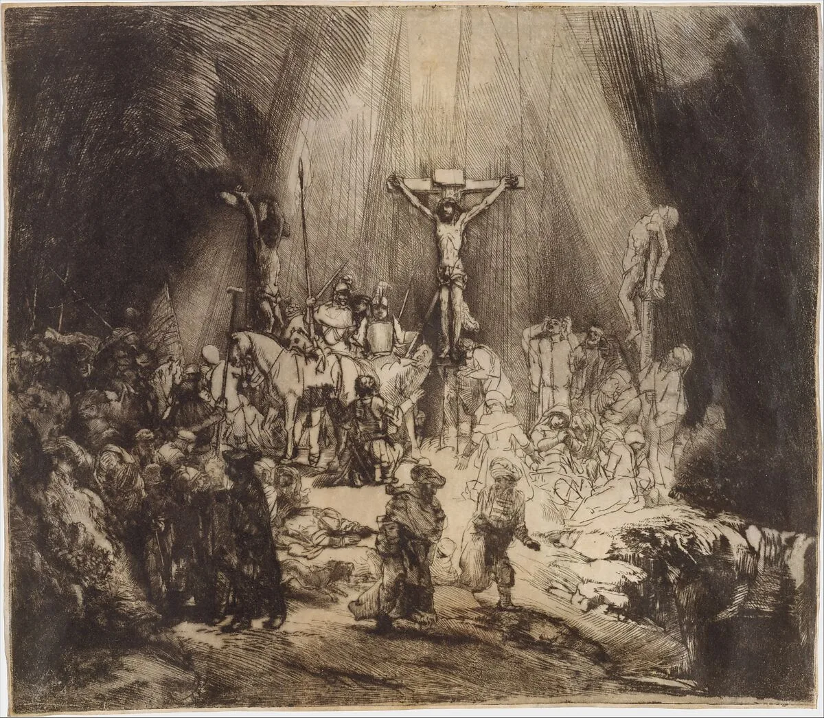 Christ Crucified between the Two Thieves: The Three Crosses — Rembrandt (Rembrandt van Rijn)