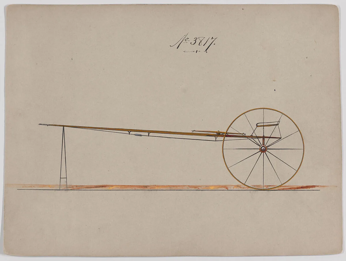 Design for Dog Cart or 2 Wheeler, no. 3817 — Brewster & Co.