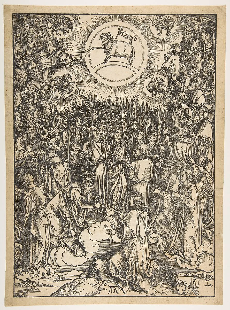 The Adoration of the Lamb, from "The Apocalypse", Latin Edition — Albrecht Dürer