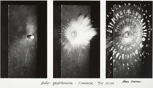 Bullet, Splash Formation, 1/1,000,000 sec. — Harold Edgerton