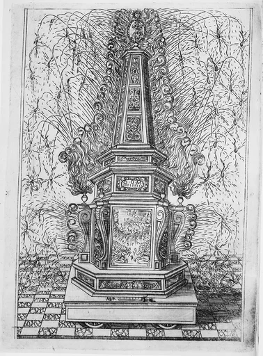 Festival for Saint Placidus, Messina, August 2, 1589: Fireworks Obelisk