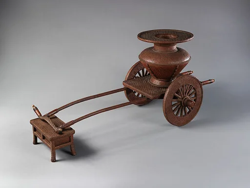 加藤藤昇斎造 花車形花籃|Basket in the Form of a Flower Cart (Hanaguruma-gata hanakago)