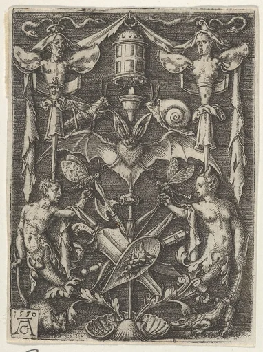 Ornamental Design with a Bat in the Center