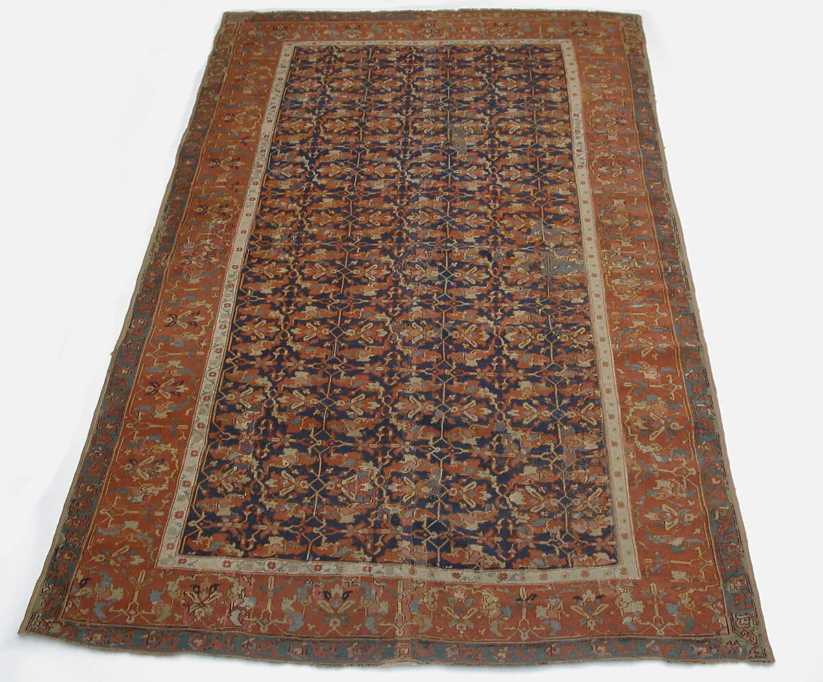 Lotus-Patterned Ushak Carpet — Unknown
