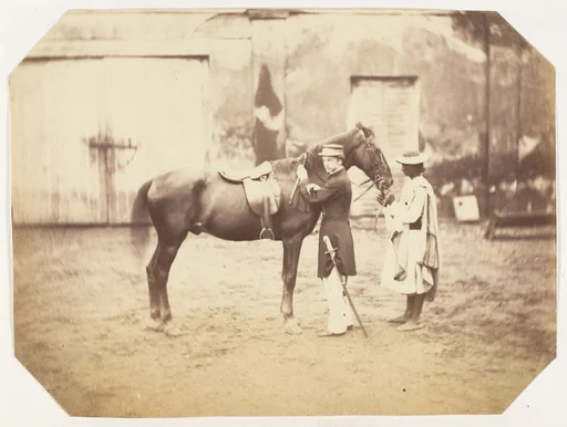 [Captain Stuart and the horse 'Tortoiseshell']