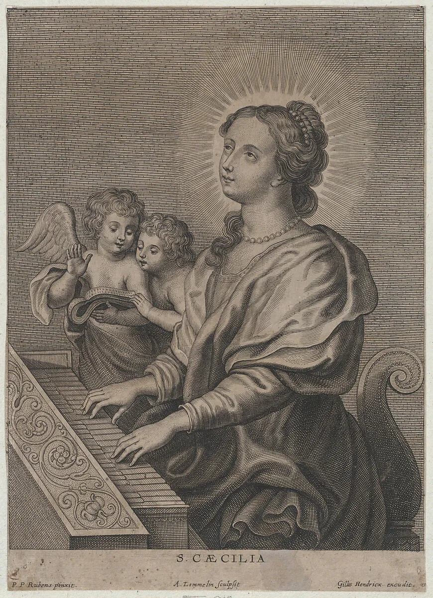 Saint Cecilia playing the organ with two putti at left — Peter Paul Rubens|Adriaen Lommelin|Gillis Hendricx