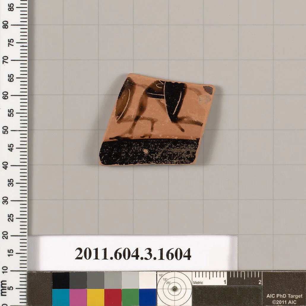 Terracotta fragment of a kylix: Band cup (drinking cup) — Unknown